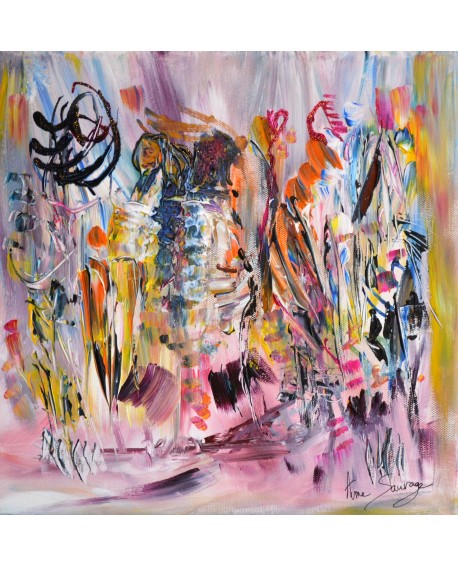 Une vie en fête - Peinture abstraite colorée