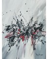 tableau abstrait gris noir rouge