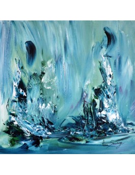 Boréal - Tableau abstrait vert