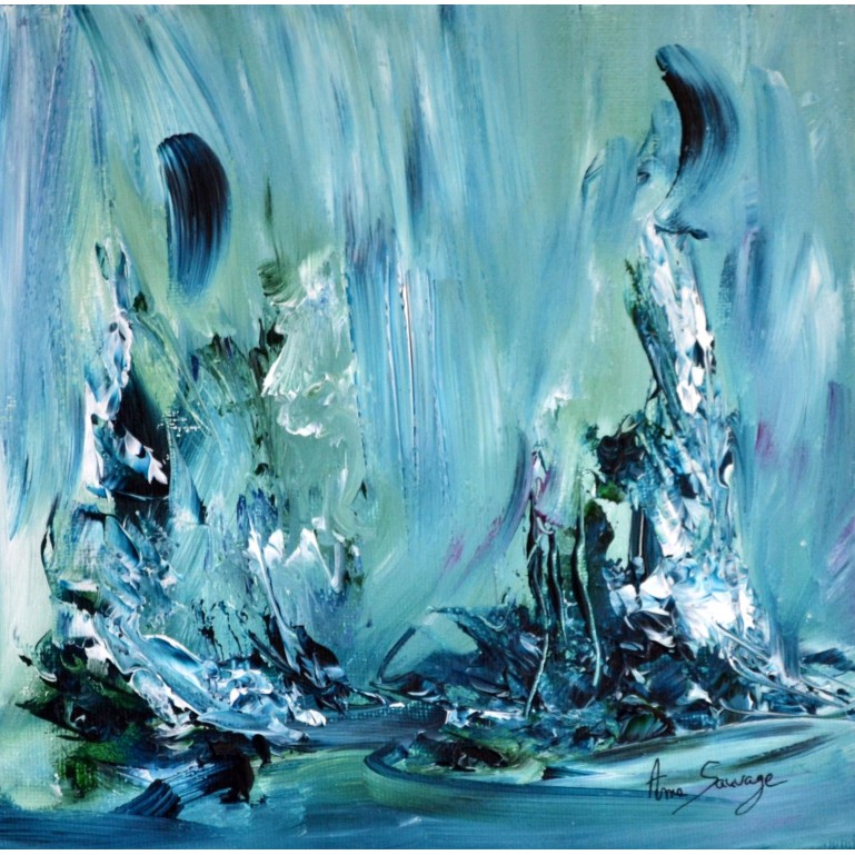 Boréal - Tableau abstrait vert