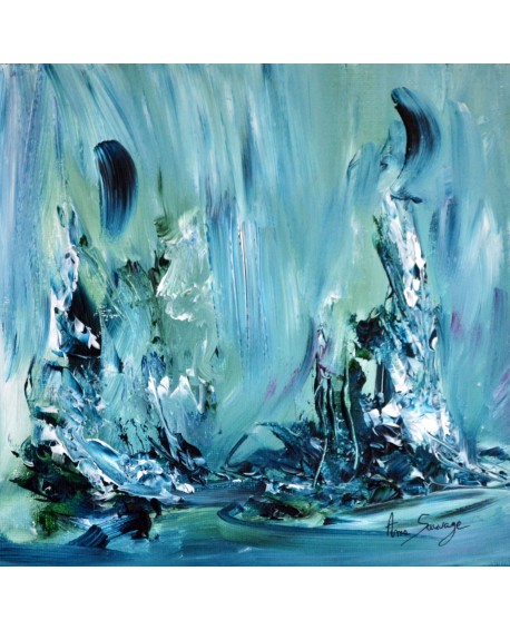 Boréal - Tableau abstrait vert