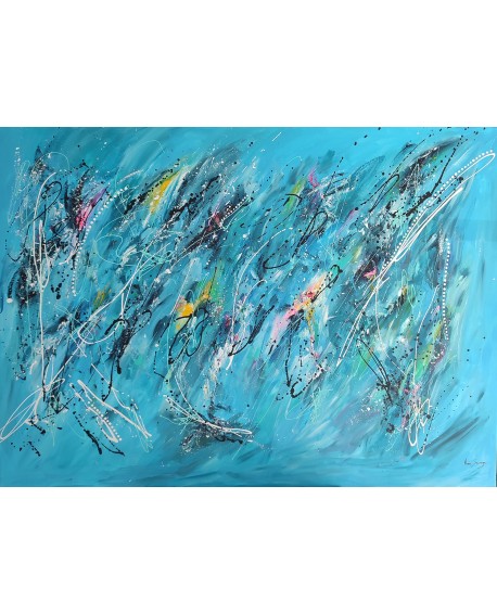grand tableau abstrait bleu xxl moderne