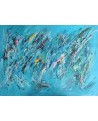 grand tableau abstrait bleu xxl moderne