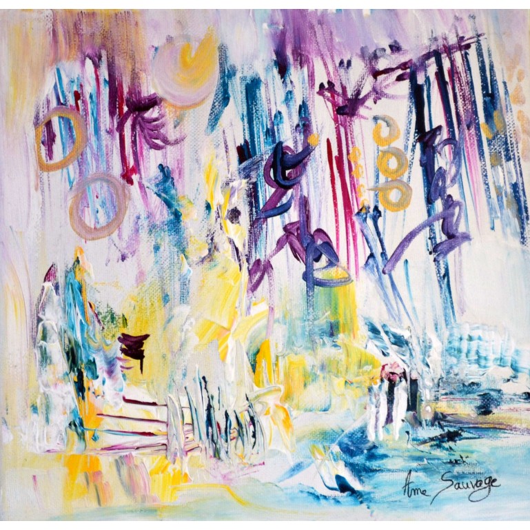 Insouciance - peinture abstraite multicolore