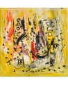 l'attente paisible - Tableau abstrait jaune 