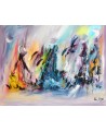 Le vol de l'aigle - grand tableau coloré