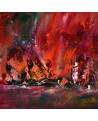 Tableau abstrait rouge