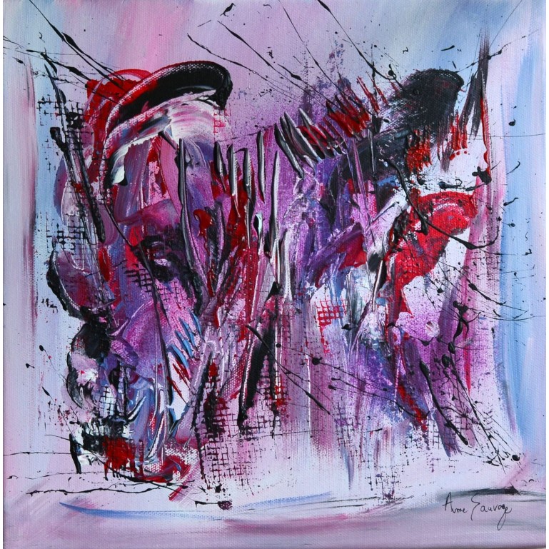 Tableau abstrait violet