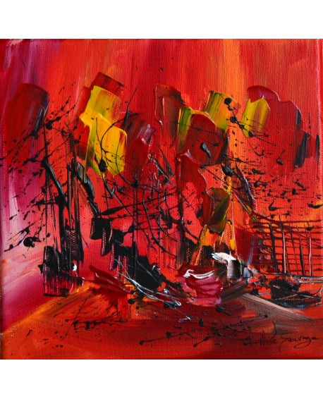 Chaleur d'été - Tableau abstrait rouge