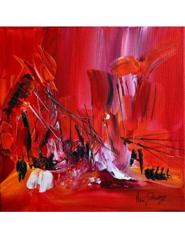 Chaleur d'été 2 - Tableau abstrait rouge