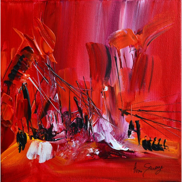 Chaleur d'été 2 - Tableau abstrait rouge