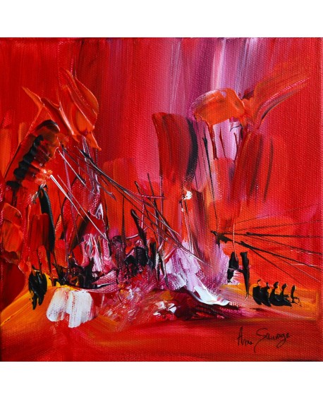Chaleur d'été 2 - Tableau abstrait rouge