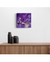 tableau abstrait violet blanc or moderne