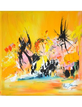 Peinture abstraite jaune 