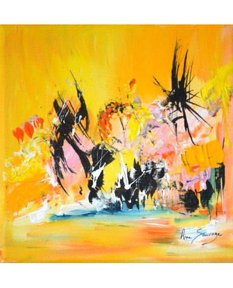 Peinture abstraite jaune 