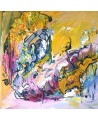 Peinture abstraite colorée sur toile