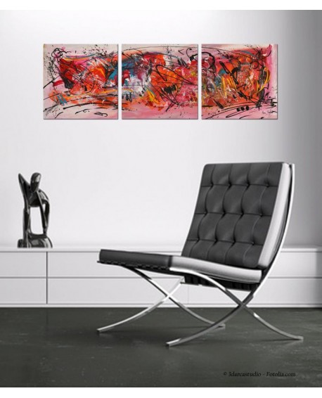Peinture tryptique abstraite Art graphique
