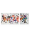 tableau abstrait en 3 parties multicolore