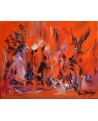tableau abstrait orange