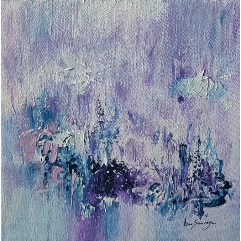 tableau abstrait violet