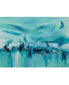 tableau abstrait moderne bleu