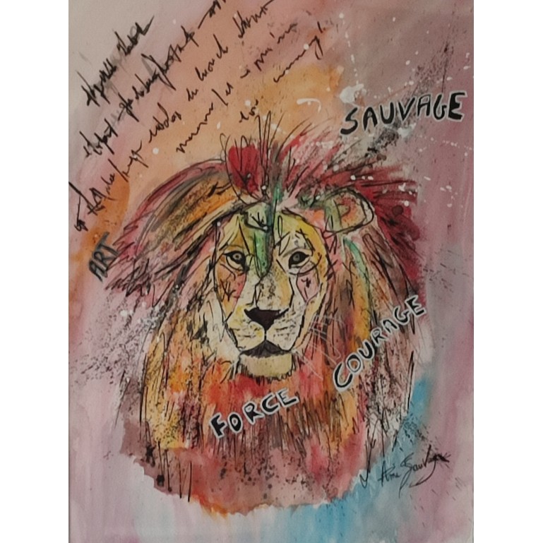 aquarelle lion