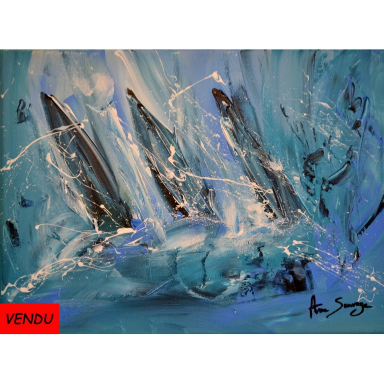 tableau abstrait voiliers