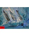 tableau abstrait voiliers
