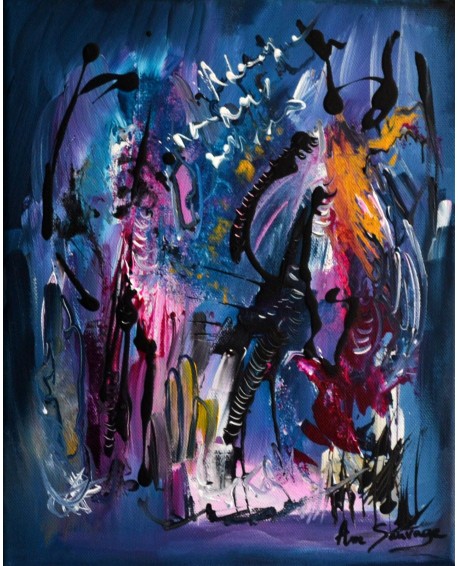 tableau vertical bleu