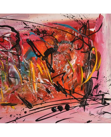 Peinture tryptique abstraite Art graphique