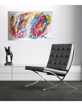 toile abstraite multicolore