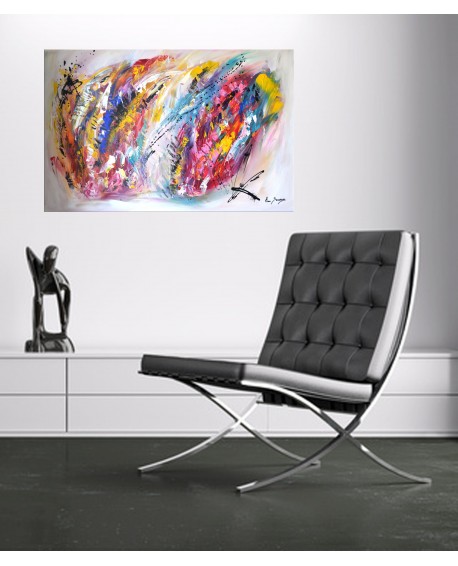 toile abstraite multicolore