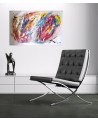 toile abstraite multicolore