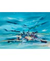 tableau abstrait bleu