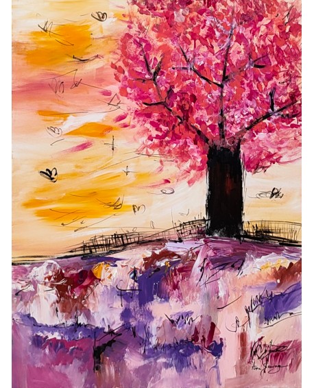 peinture abstraite arbre
