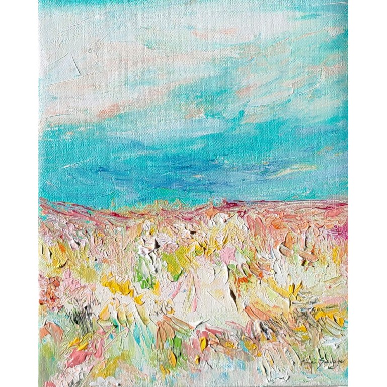 peinture abstraite colorée sur toile