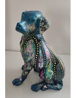 sculpture chien colorée
