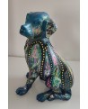 sculpture chien colorée