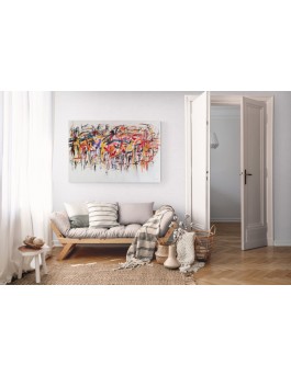 tableau salon moderne coloré grand format de style abstrait