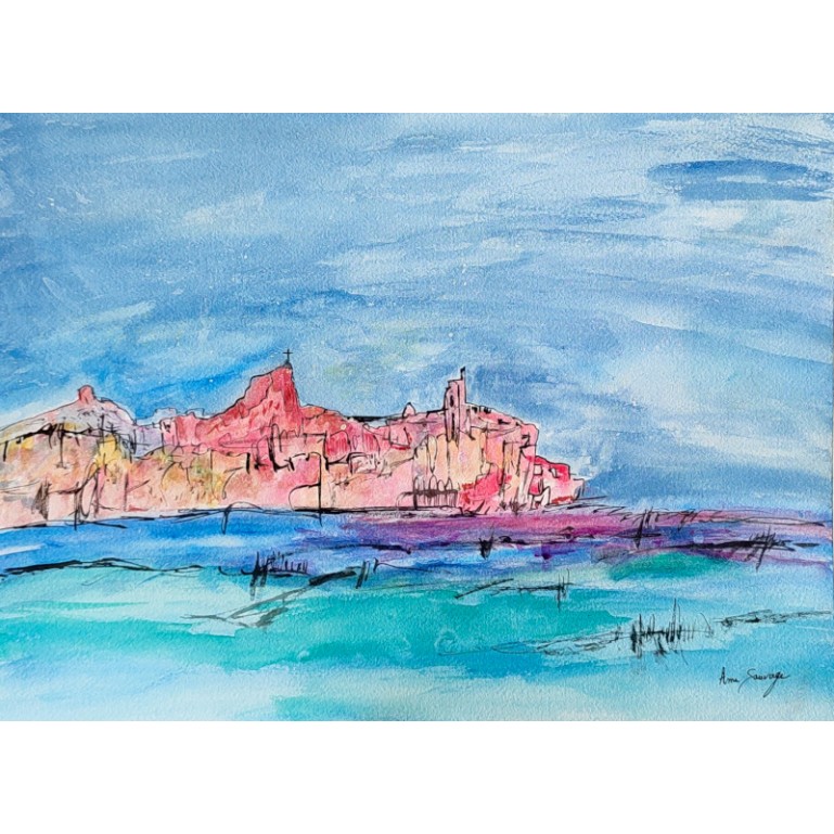 peinture aquarelle moderne mer océan
