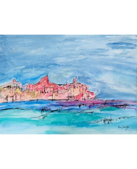 peinture aquarelle moderne mer océan