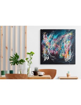 grand tableau abstrait flashy