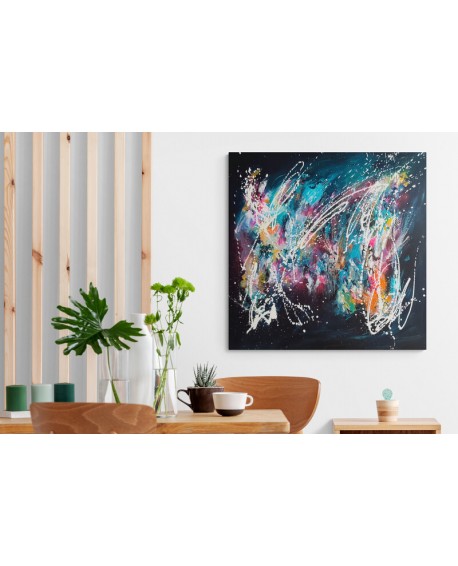 grand tableau abstrait flashy