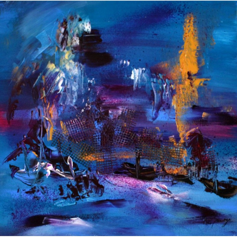 Beauté glaciaire - Peinture abstraite bleue