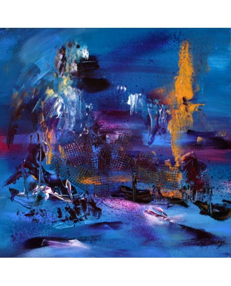 Beauté glaciaire - Peinture abstraite bleue