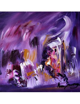 Nuit de rêve - Tableau abstrait violet