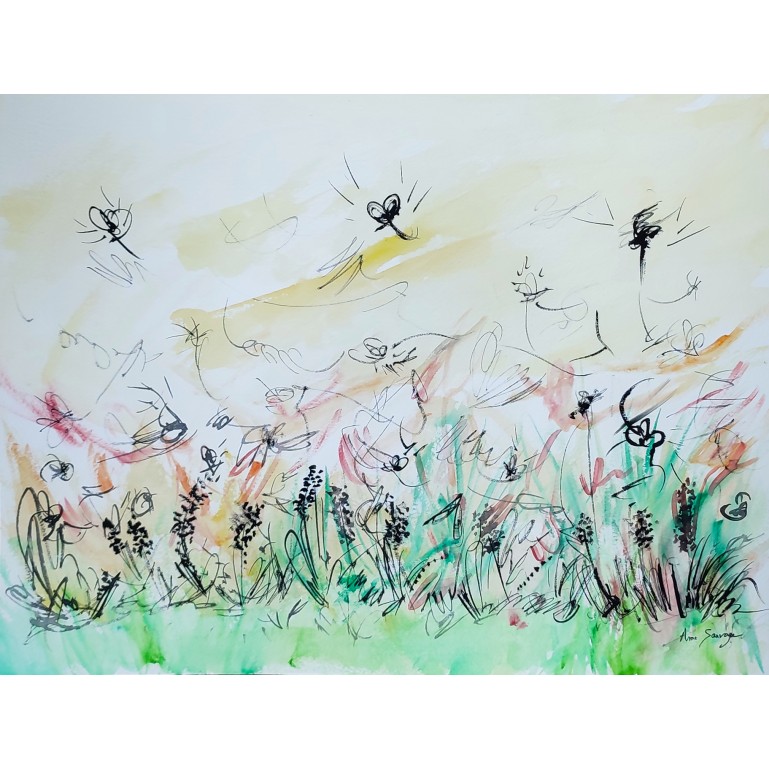 aquarelle moderne fleurs