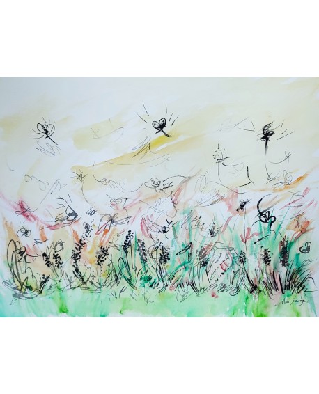 aquarelle moderne fleurs