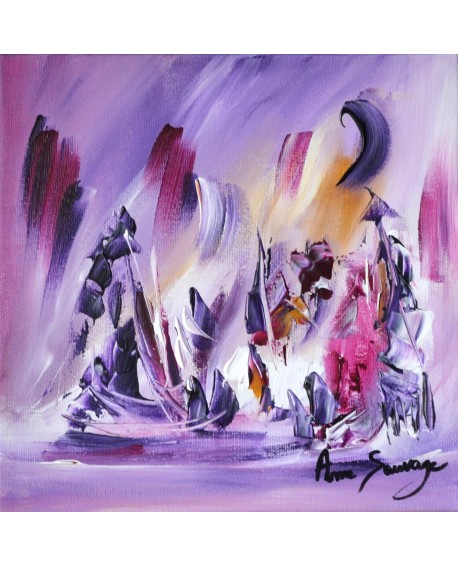 La porte de la réalité - tableau abstrait violet