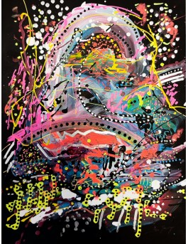 tableau abstrait vertical et flashy